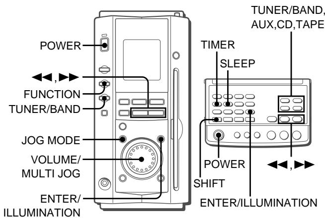 AIWA XR-MS3 - Réglage de la lecture et de l'enregistrement temporisés - 1