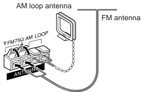 AIWA XR-MS3 - Connect the supplied antennas. - 1