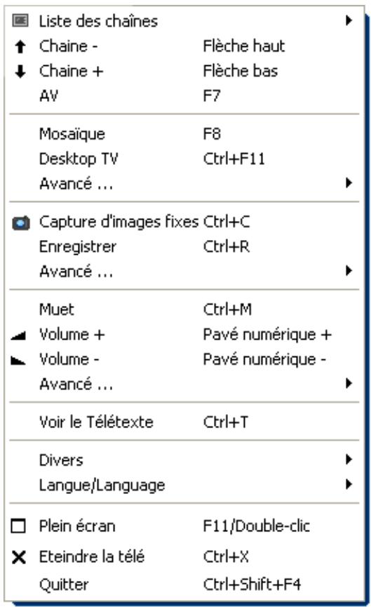 TERRATEC 400TVMOBILE MKII MANUAL SOFTWARE - Menu contextuel. - 1