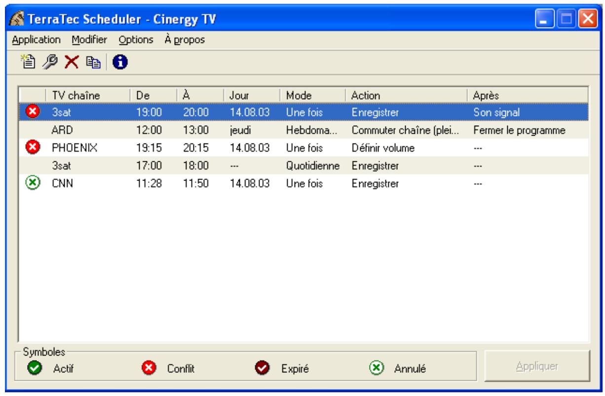 TERRATEC CINERGY600TV - Le scheduler (planificateur). - 3