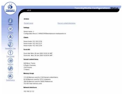 TERRATEC NOXON IRADIO - Interface Web - Statut - 1