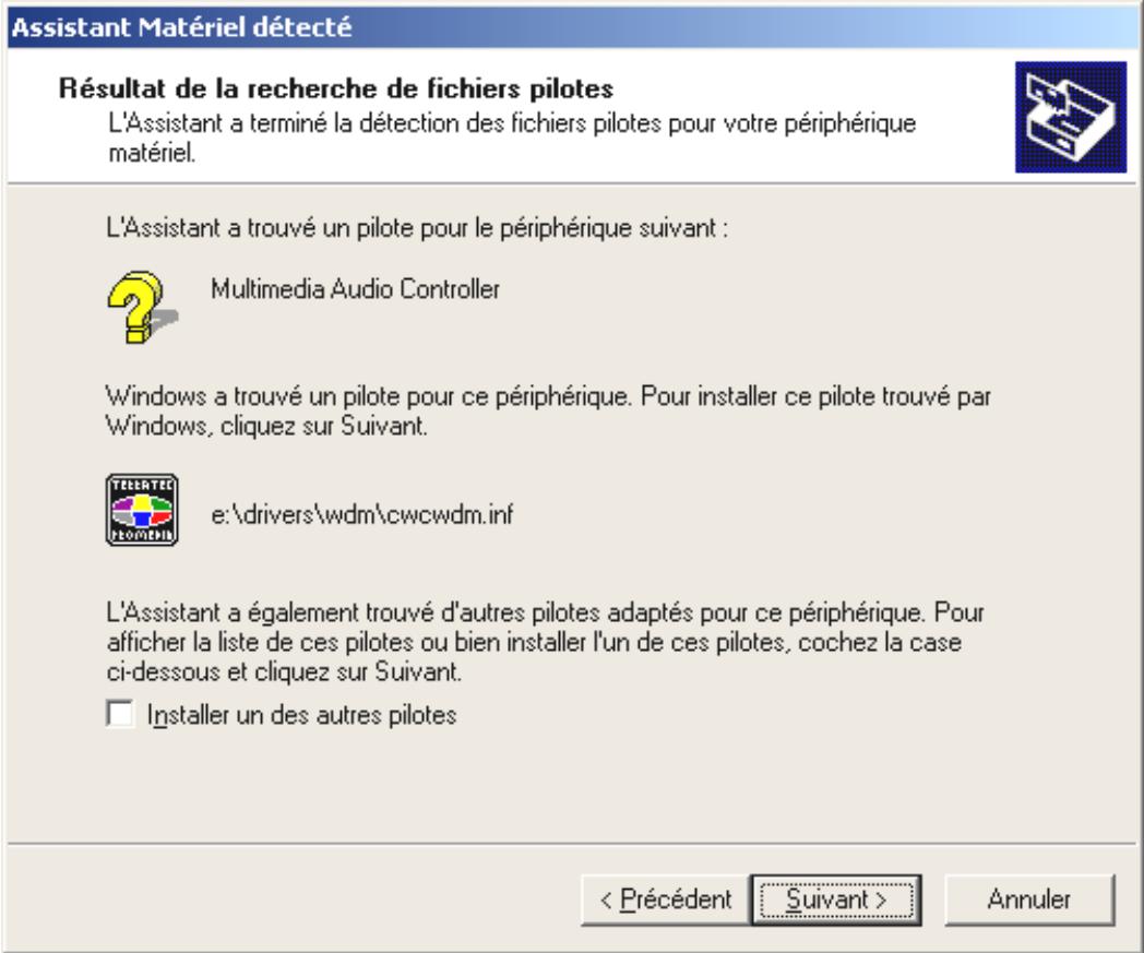 TERRATEC SIXPACK 5.1+ - Installation sous windows 2000. - 2