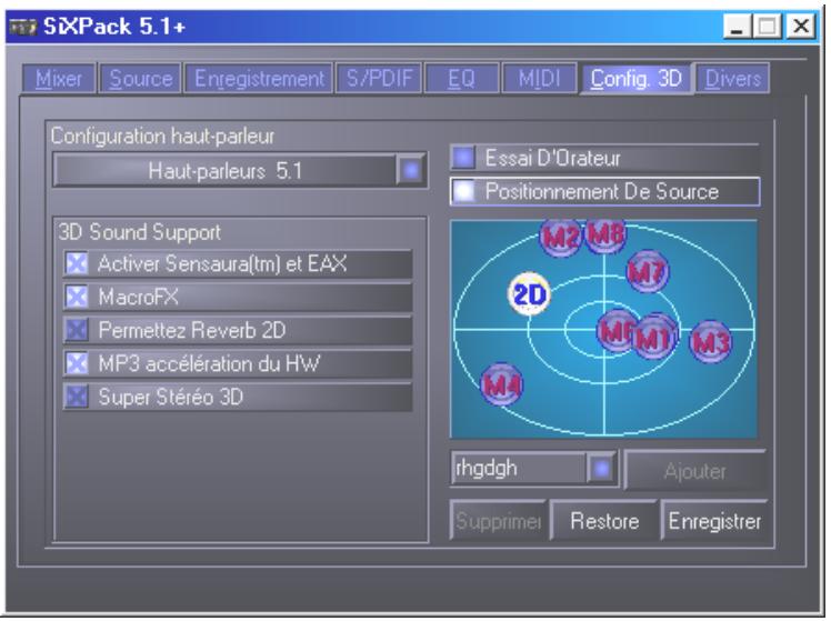 TERRATEC SIXPACK 5.1+ - Configuration 3D. - 2