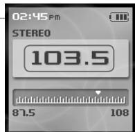 IRIVER H10 - Balayage des fréquences radio FM - Recherche manuelle - 2