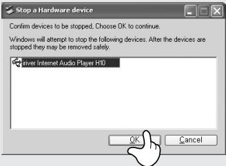 IRIVER H10 - Branchement du PC - Débranchement du cable - 3