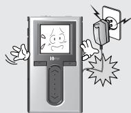 IRIVER H10 - N'enroulez ni ne pliez le cable d'alimentation et n'y place pas d'objets lourds. - 1