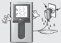 IRIVER H10 - Ne maniez pas la prise de courant et l'adaptateur avec les mains mouillées. - 1