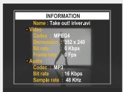 IRIVER PMP-100 - Voir information d'un fichier video. - 2