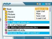 IRIVER PMP-100 - Lecture de fichiers video - 5