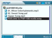 IRIVER PMP-100 - Retirer des fichiers des Playlists - 10