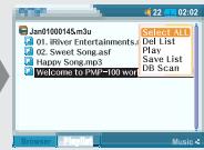 IRIVER PMP-100 - Utilisation de playlists - 6