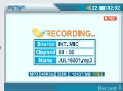 IRIVER PMP-100 - Enregistrement Vocal/Source depuis une Source Audio Externe - 6