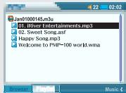 IRIVER PMP-100 - Retirer des fichiers des Playlists - 8