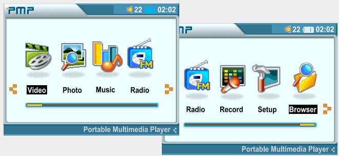 IRIVER PMP-100 - Mode de selection de fonction - 1