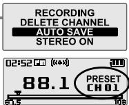 IRIVER T20 - Mémorisation automatique d'une fréquence radio FM - 4