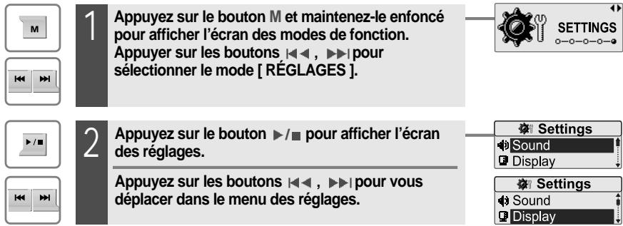 IRIVER T20 - Accès au menu des réglages - 1