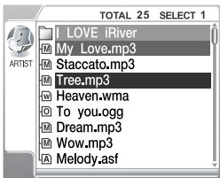 IRIVER H300 - Navigation en utilisant les informations du titre (Etiquette ID3) - 2