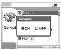 IRIVER H300 - Ouverture de l'écran du menu - 3
