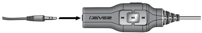 IRIVER H300 - Branchement de la commande à distance/ des écouteurs - 2