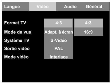 DUAL DVD 800.3 - Réglages video - 1