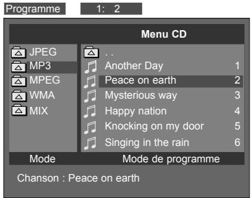 DUAL DVD 800.3 - Créer une liste de sélection pour disques MPEG-4, MP3, JPEG, MPEG et fichiers WMA - 1