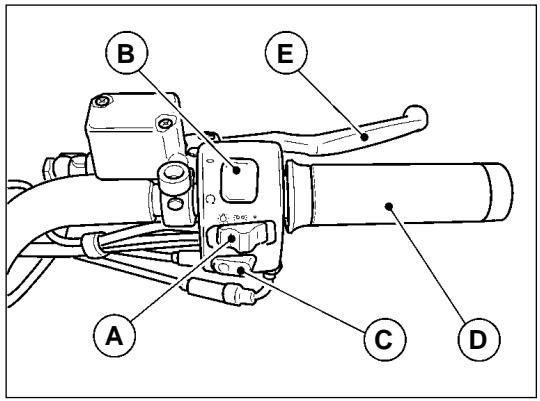 MOTO GUZZI CALIFORNIA EV - Pulsante avviamo ed interrottore di fermo motore (fig. 5) - 1
