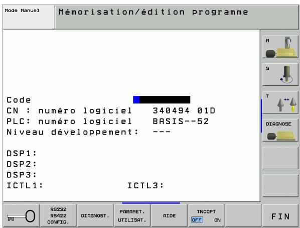 HEIDENHAIN ITNC 530 - Quitter les fonctions MOD - 1