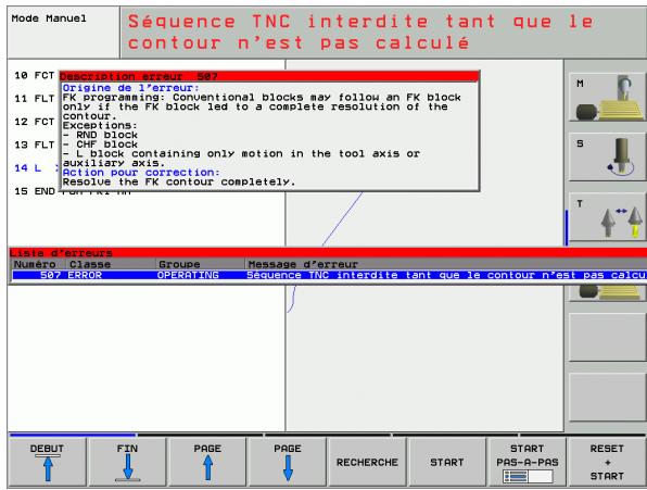 HEIDENHAIN ITNC 530 - Afficher la liste des erreurs - 2