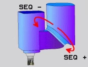 HEIDENHAIN ITNC 530 - Sélection d'alternatives d'inclinaison: SEQ + / - (introduction optionnelle) - 1