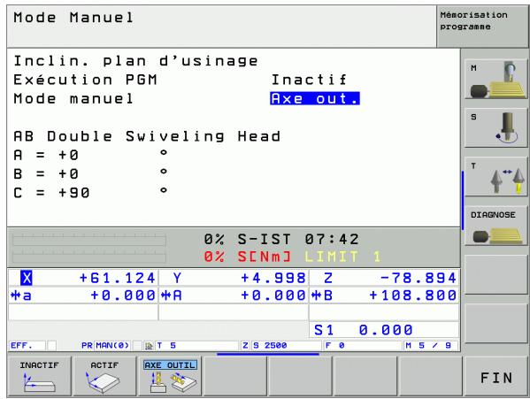 HEIDENHAIN ITNC 530 - Configurer le sens actuel de l'axe d'outil en tant que sens d'usinage actif (fonction FCL 2) - 7