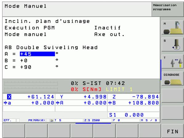 HEIDENHAIN ITNC 530 - Activation de l'inclinaison manuelle - 2