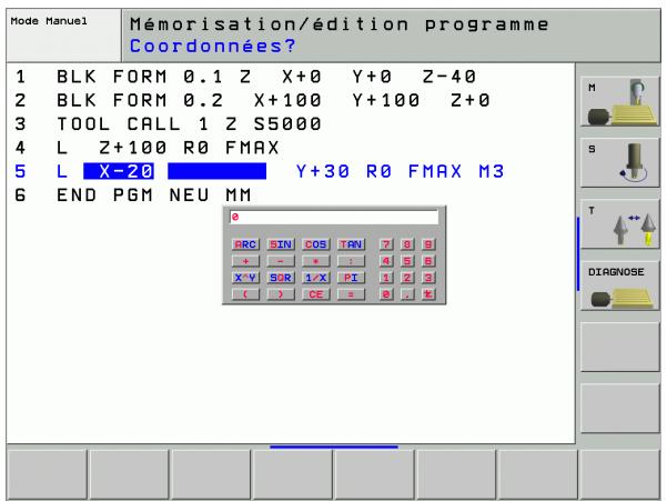HEIDENHAIN ITNC 530 - Valider dans le programme la valeur calculée - 1