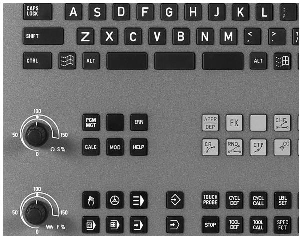 HEIDENHAIN ITNC 530 - Modifier la vitesse de rotation de broche et l'avance - 2