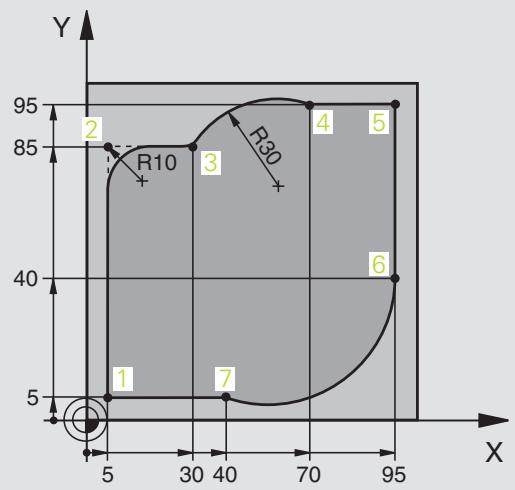 HEIDENHAIN ITNC 530 - Trajectoire circulaire CT avec raccordement tangentiel - 5