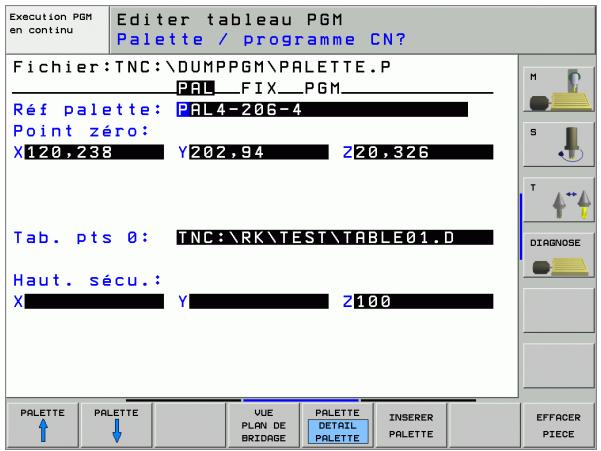 HEIDENHAIN ITNC 530 - Réglage des détails dans le plan de palette - 2