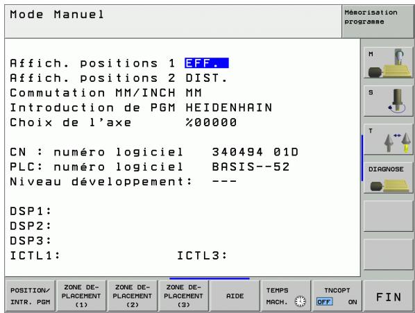 HEIDENHAIN ITNC 530 - Sommaire des fonctions MOD - 1