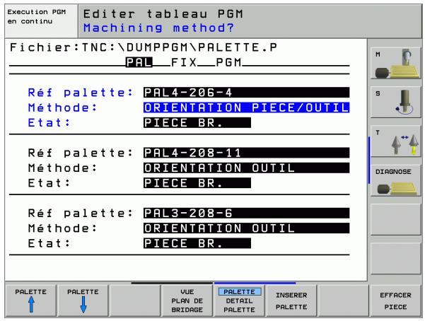HEIDENHAIN ITNC 530 - Réglage des détails dans le plan de palette - 1
