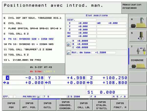 HEIDENHAIN ITNC 530 - Positionnement avec introduction manuelle - 2