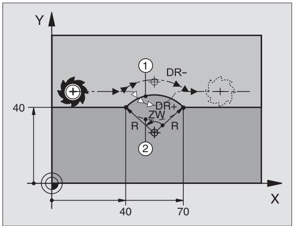 HEIDENHAIN ITNC 530 - Angle au centre CCA et rayon r de l'arc de cercle - 2