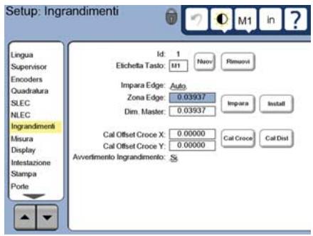 HEIDENHAIN ND 1300 - Inserimento di tutti gli ingrandimenti del proiettre di profilo - 1