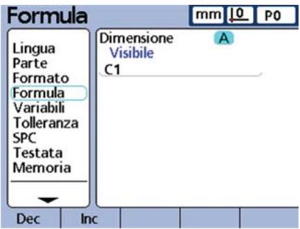 HEIDENHAIN ND 2100G - Creazione di una formula - 1