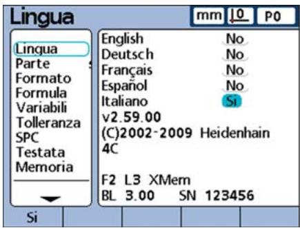 HEIDENHAIN ND 2100G - Visualizzazione del menu di configurazione - 2