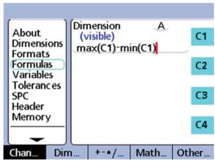 HEIDENHAIN ND 2100G - Criar fórmulas de dimensional - 2