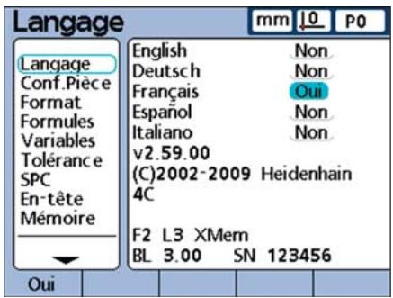 HEIDENHAIN ND 2100G - Affiche le menu setup - 3