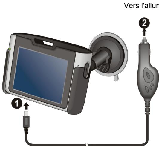 AIRIS T920C - Connexion du chargeur de voiture - 1