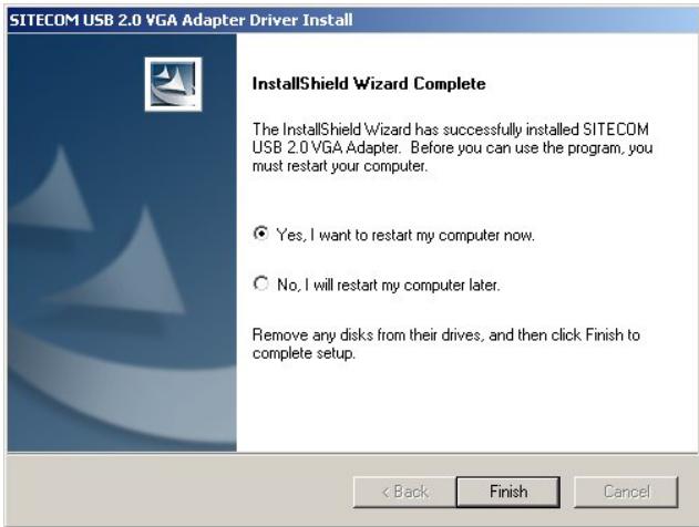 SITECOM CN-105 USB2.0 VGA-ADAPTER - Installation du logiciel pour Windows 2000 &amp; XP - 5