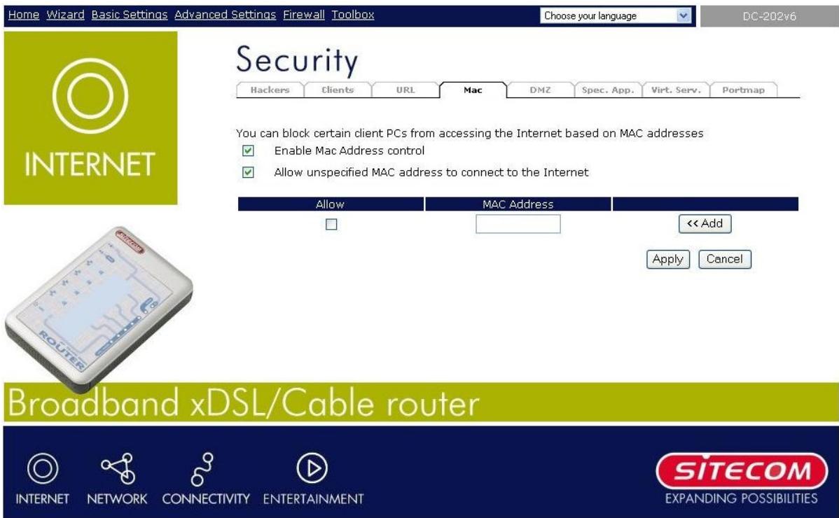 SITECOM DC-202V6 - Filtrage MAC - 1