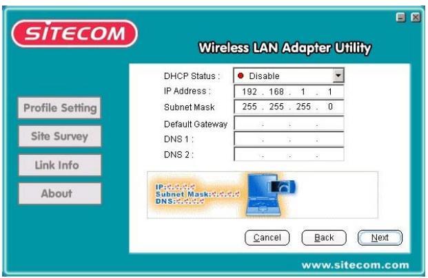 SITECOM WL-151 WIRELESS PCI ADAPTER MIMOXR - Réglage IP - 1