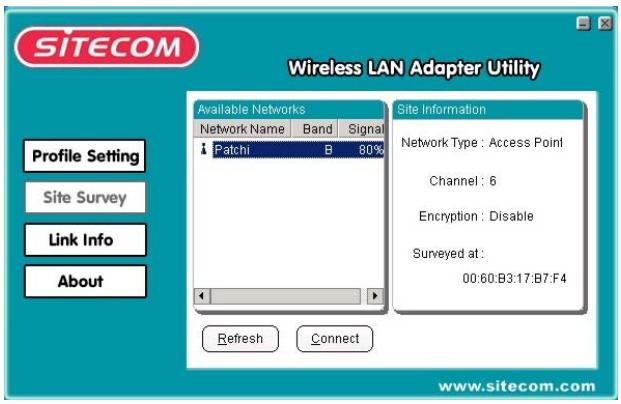 SITECOM WL-151 WIRELESS PCI ADAPTER MIMOXR - Réseaux disponibles - 1