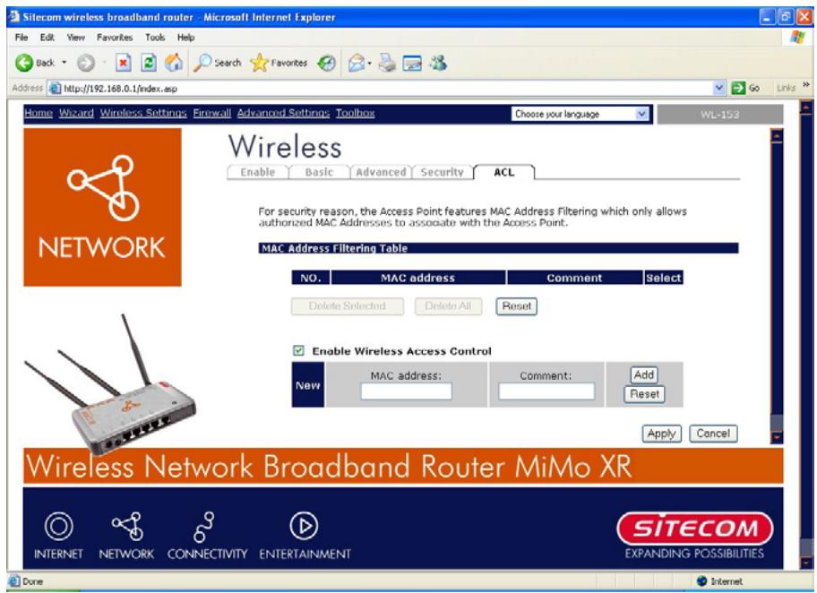 SITECOM WL-153 WIRELESS BROADBAND ROUTER FM - Contrôle d'accès - 1